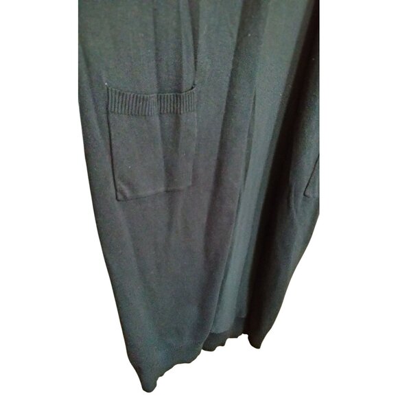 Grace Karin Size Medium Cardigan Sweater Womens Pockets Open Front Long Black - Picture 6 of 12